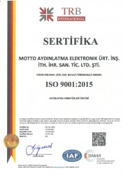 ISO 9001:2015 Sertifikası