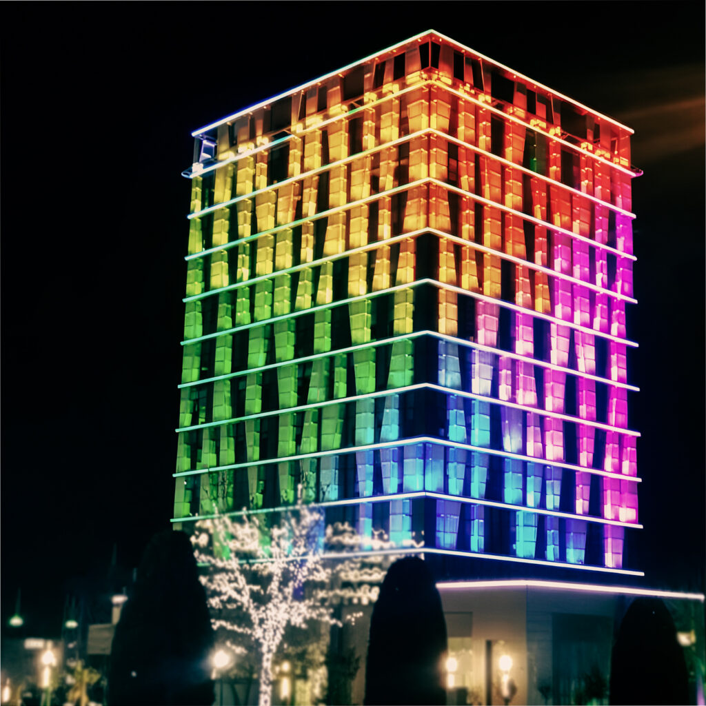 Hilton Double Tree Hotel dış cephe aydınlatma projesi tasarımı.