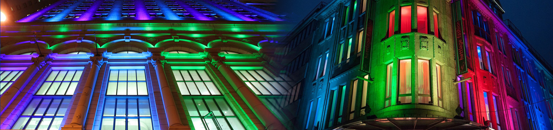 rgb wallwasher armatür ile dış cephe aydınlatma projesi örneği